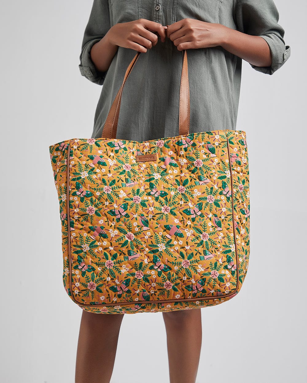 Chumbak Countryside Vintage Quilted Tote Bag