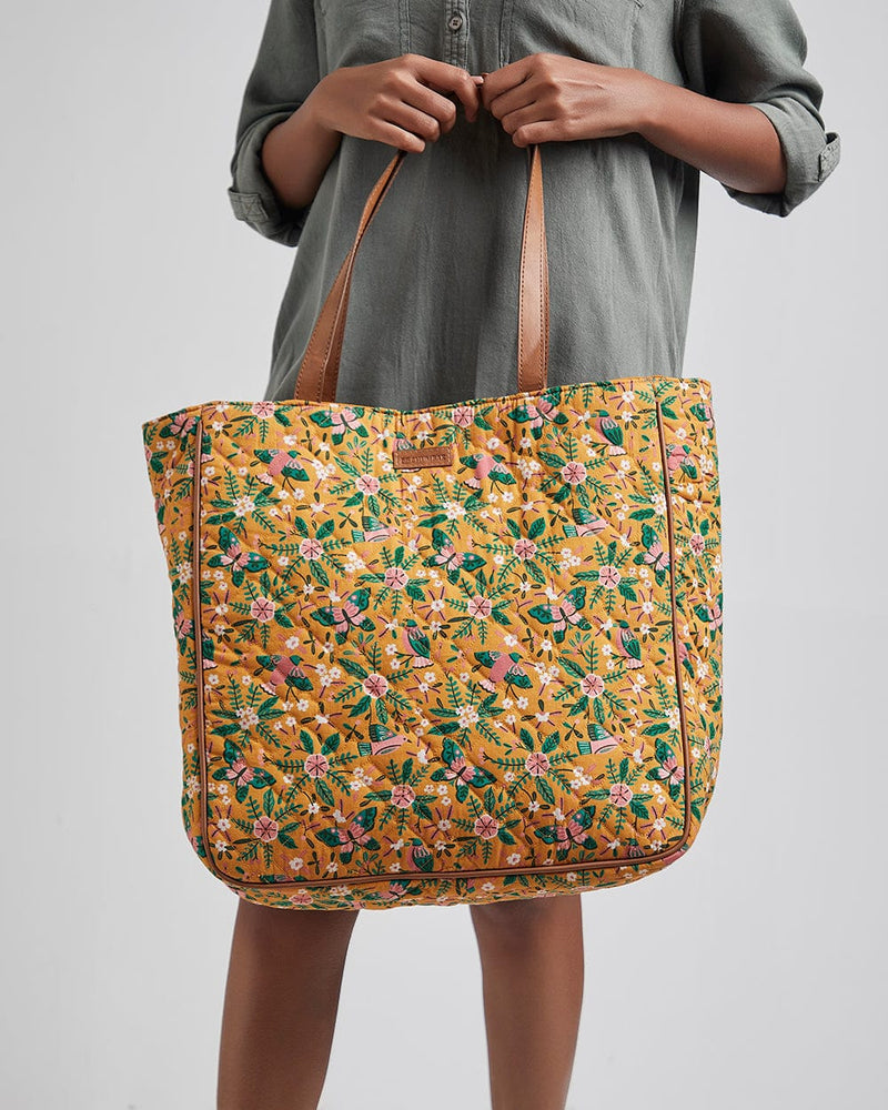 Chumbak Countryside Vintage Quilted Tote Bag