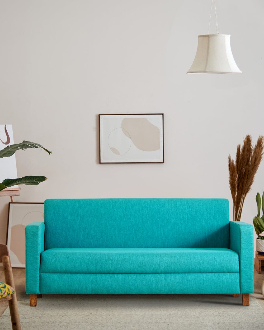 Chumbak Modern Couch-Mediterranean Blue