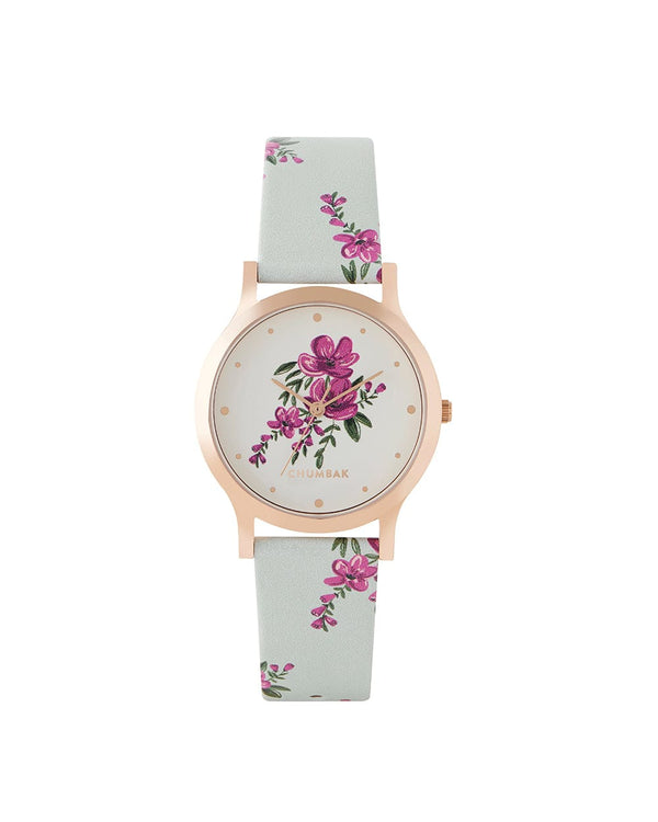 Chumbak TEAL by Chumbak Jungle Flowers Watch-Mint