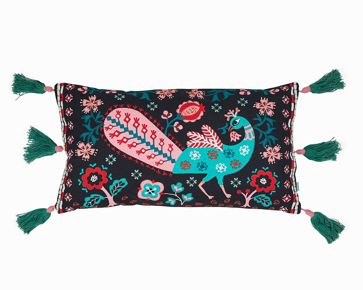 Chumbak Jaipur Gardens Kasuti Cushion Cover | 30 cm x 50 cm