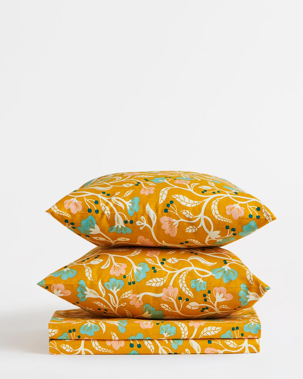 Chumbak TEAL by Chumbak Holland Flower Fields Bedsheet-Queen size, 136TC