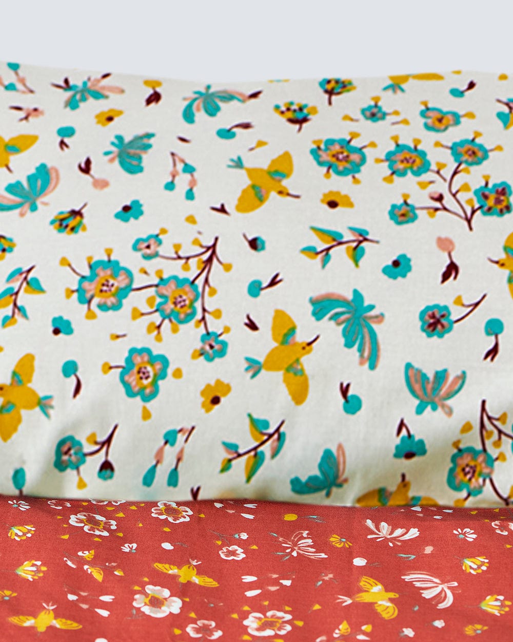 Chumbak TEAL by Chumbak Arizona Hummingbird Bedsheet-Queen size, 136TC