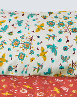 Chumbak TEAL by Chumbak Arizona Hummingbird Bedsheet-Queen size, 136TC