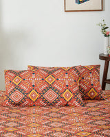 Chumbak TEAL by Chumbak Mexico Aztec Bedsheet-Queen size, 136TC