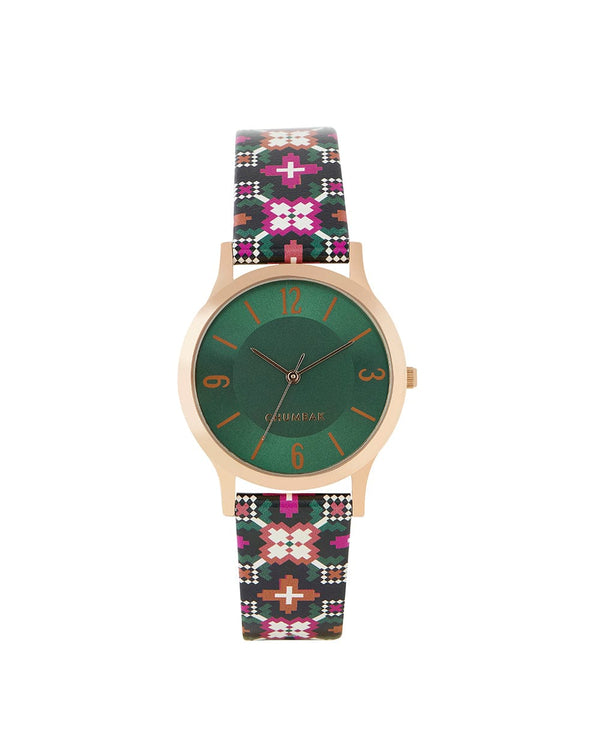 Chumbak TEAL by Chumbak Indie Aztec Watch- Green