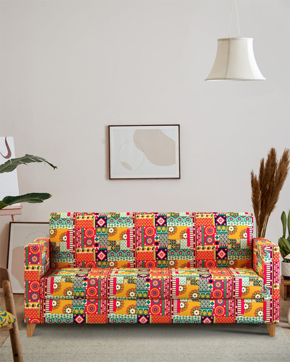 Chumbak Modern Couch-Floral Swirls