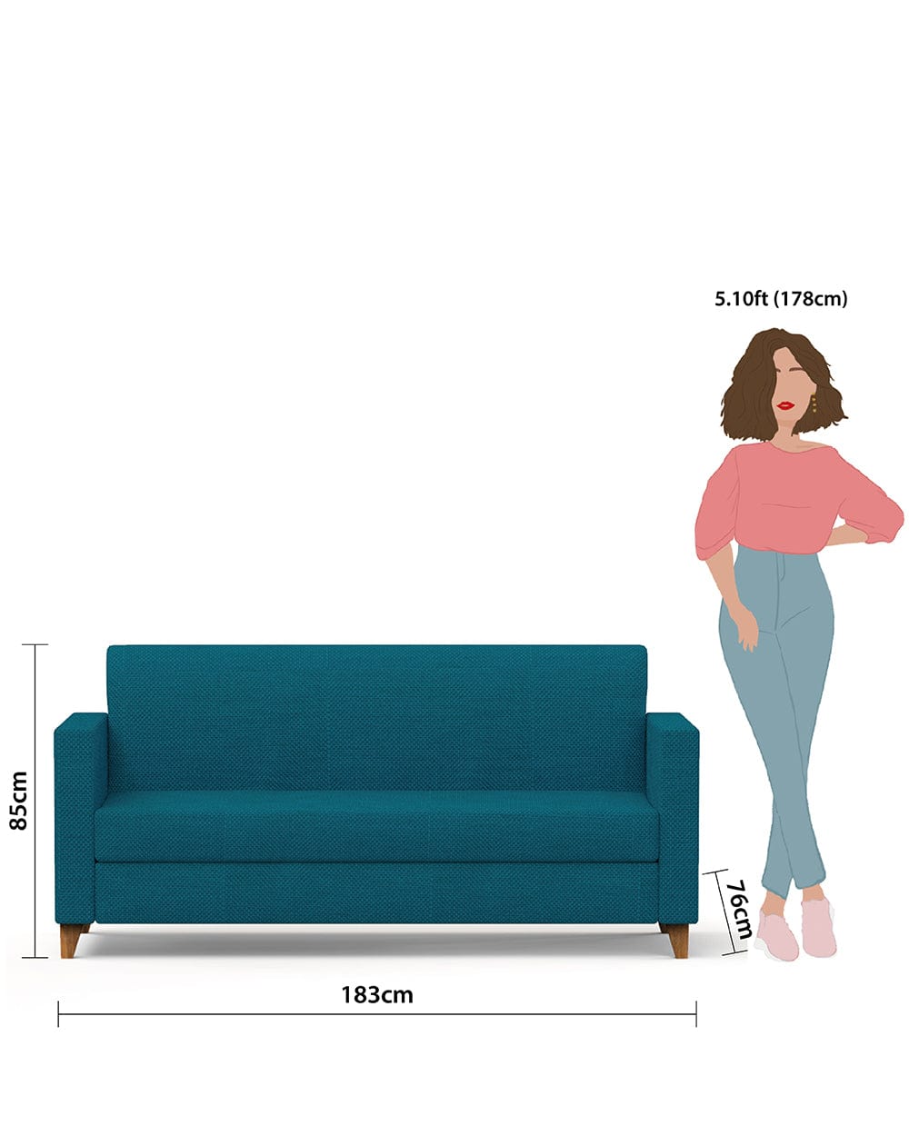 Chumbak Modern Couch-Sailor Blue