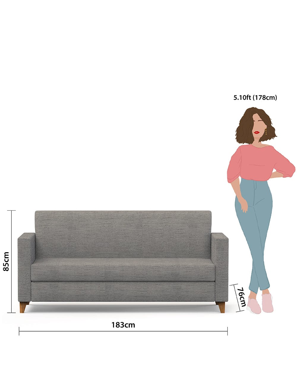 Chumbak Modern Couch-Bangalore Grey