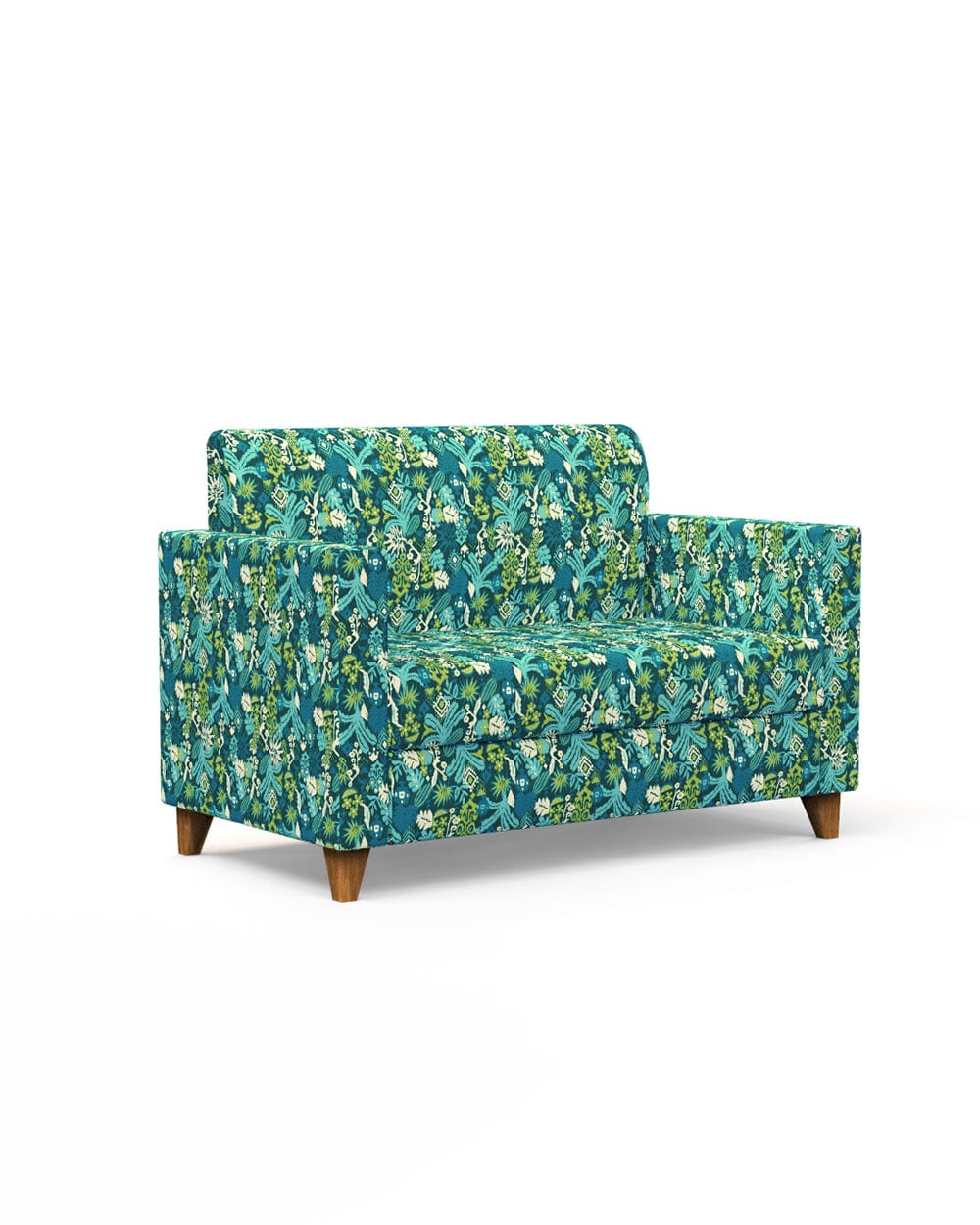 Chumbak Modern Loveseat-Tropical Ikkat