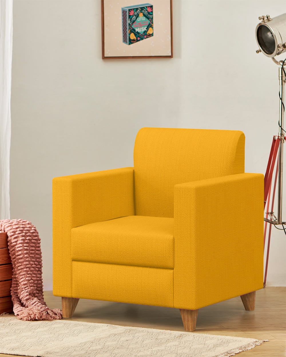 Chumbak Modern Chair-Sahara Mustard