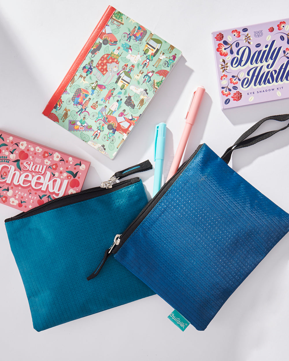 Everyday Essentials Pouch Set-Blue & Green