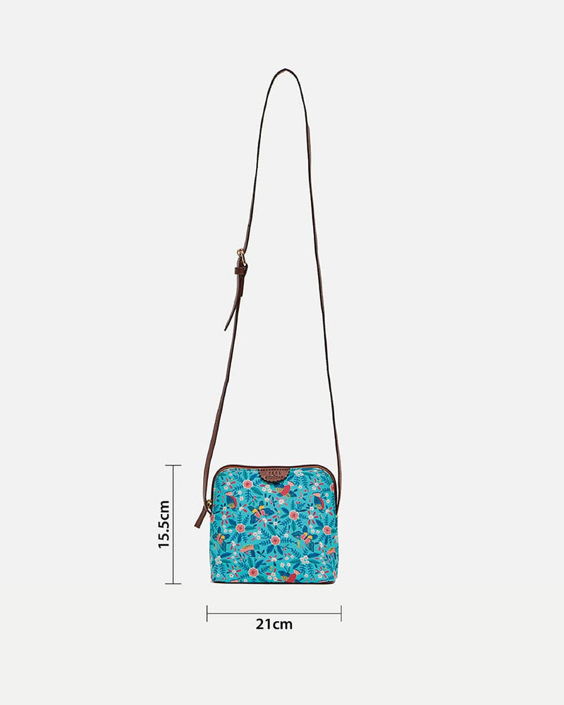 Chumbak Teal By Chumbak Birds of Paradise Sling Bag