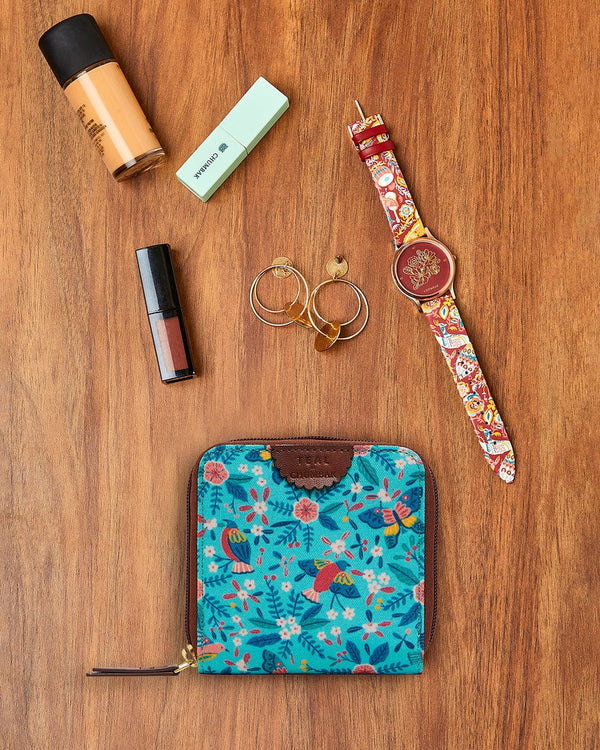 Chumbak Teal By Chumbak Birds of Paradise Mini Wallet