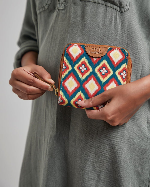Chumbak Teal by Chumbak Ikat Glow Mini Wallet