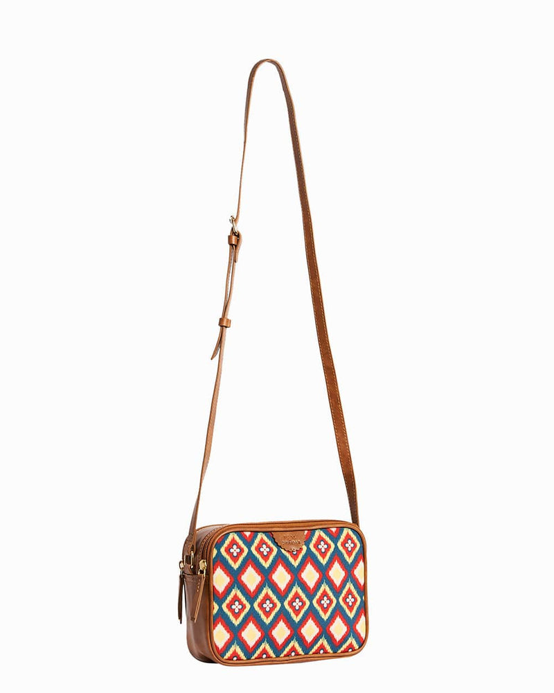 Chumbak Teal by Chumbak Ikat Glow Sling Bag