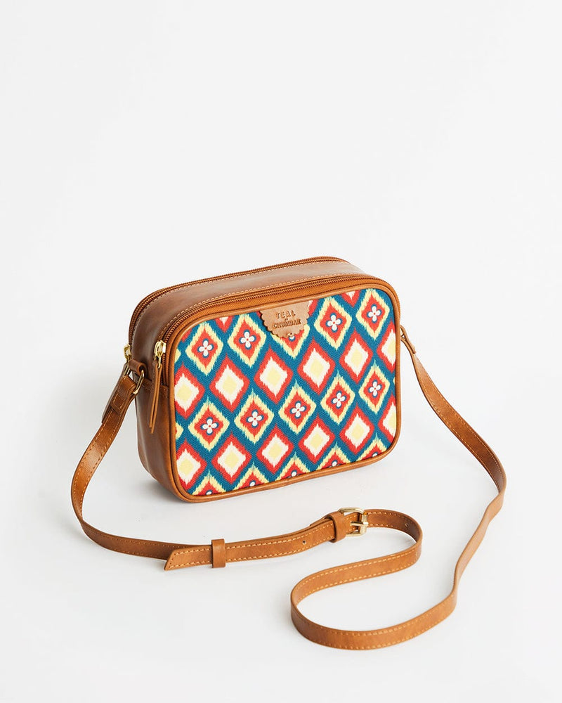 Chumbak Teal by Chumbak Ikat Glow Sling Bag