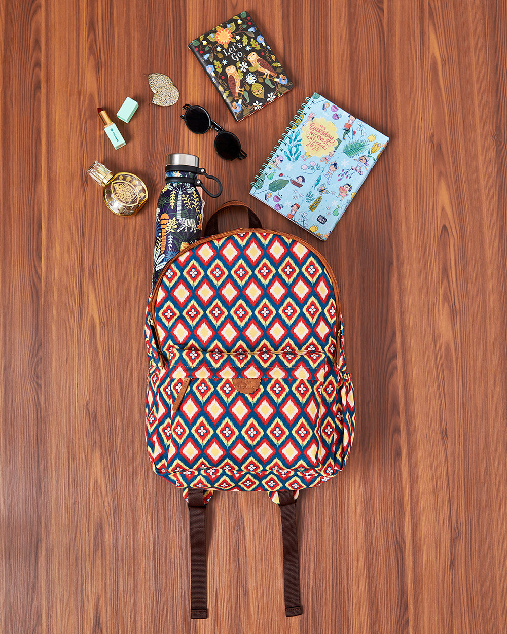 TealByChumbak Ikkat Glow Laptop Backpack