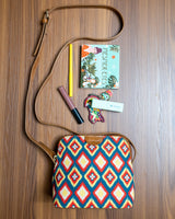 Chumbak Teal By Chumbak Ikkat Glow Sling Bag