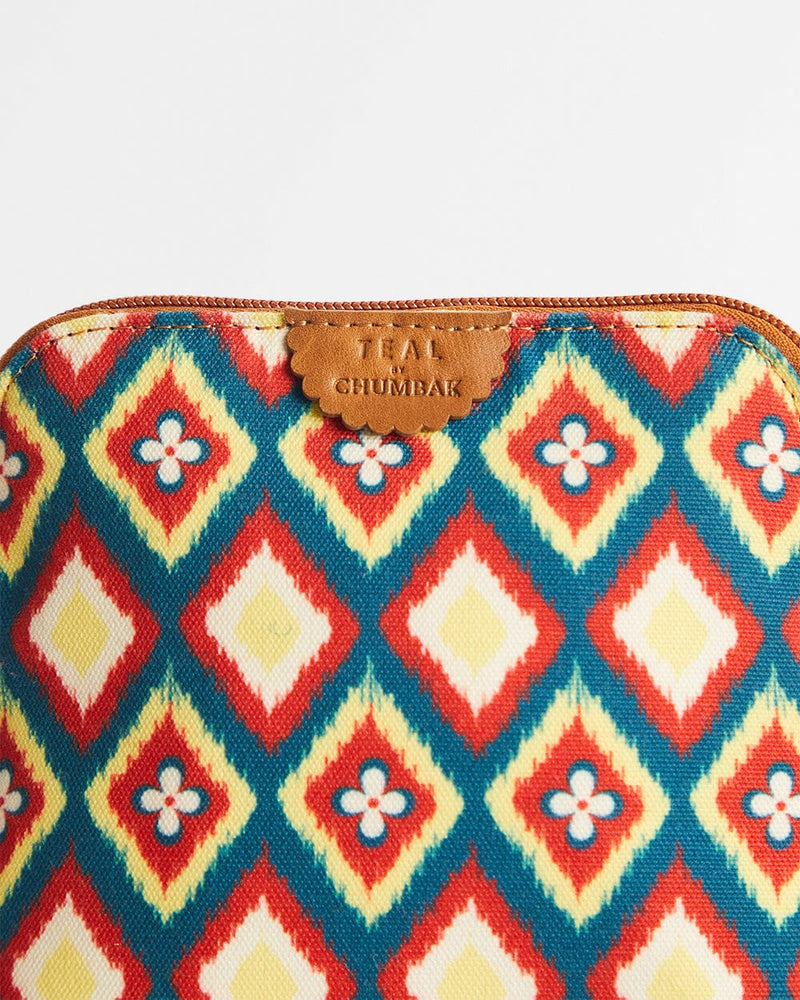 Chumbak Teal By Chumbak Ikkat Glow Sling Bag