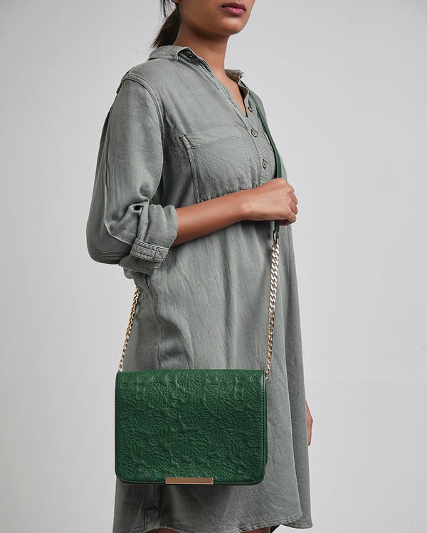 Chumbak Jaded Forest Quilted Sling Bag