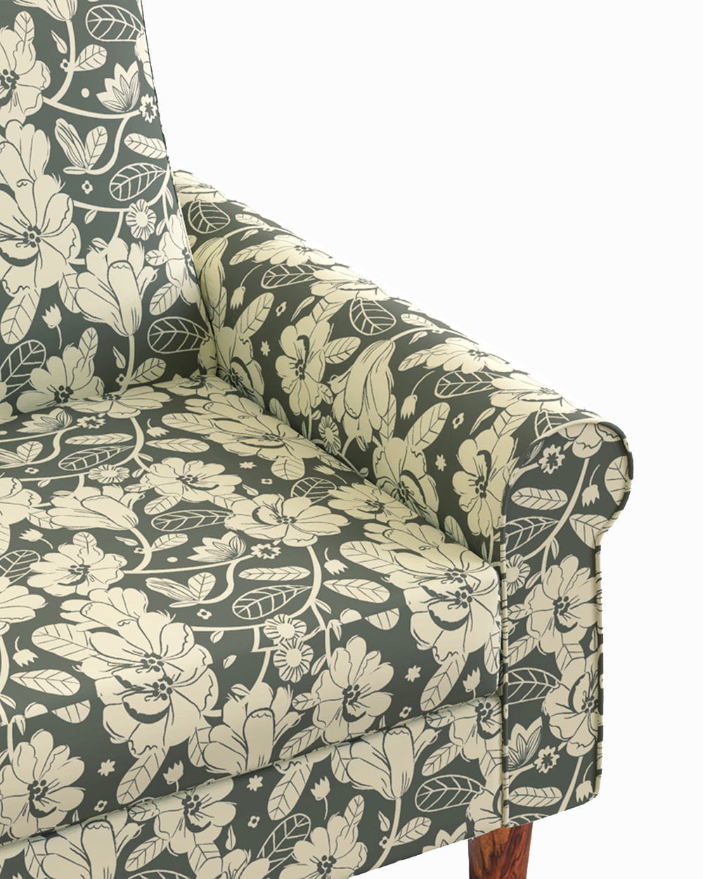 Chumbak Colonial Couch Single Seater Grey's Garden Grey