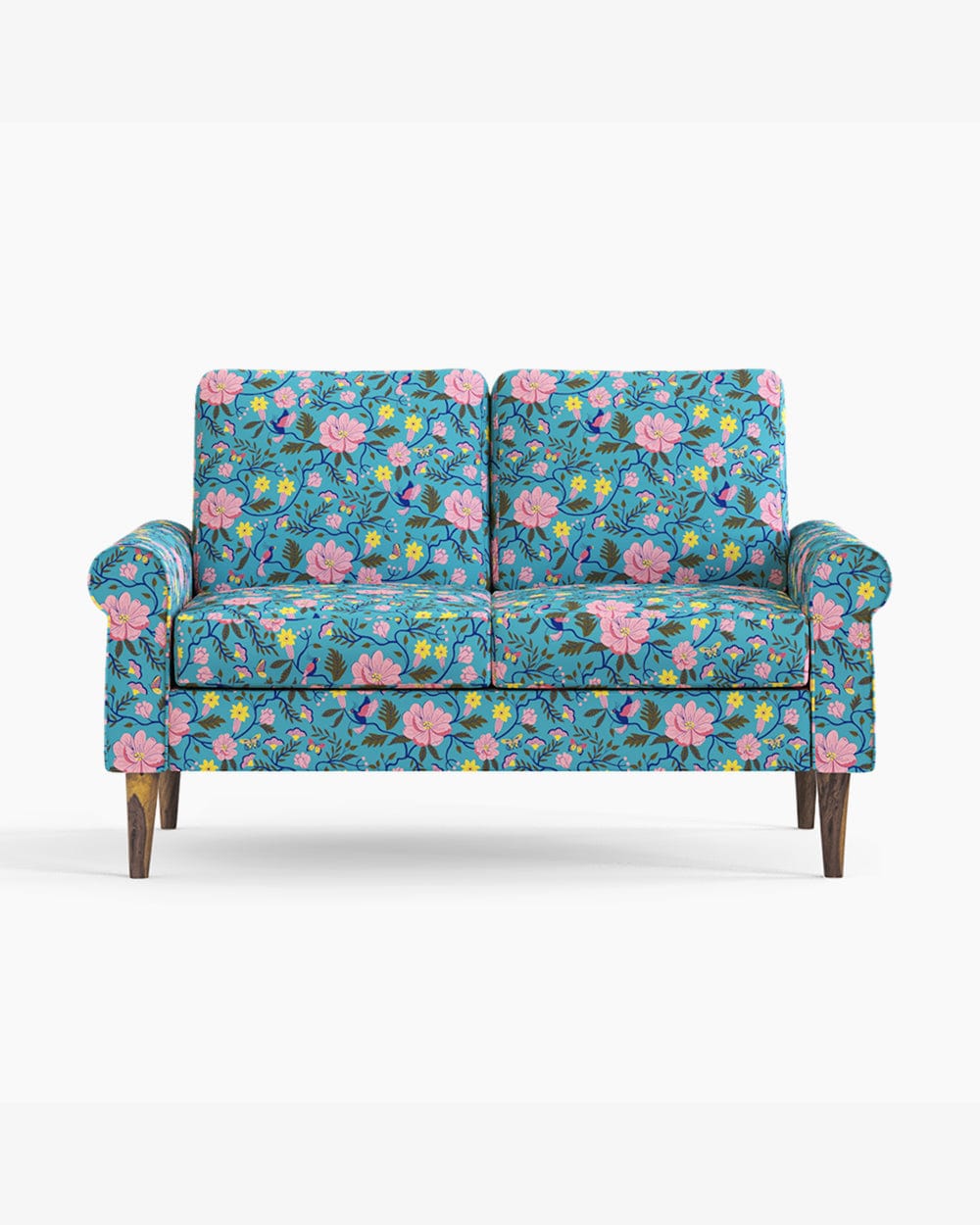 Chumbak Colonial Couch 2 Seater Spring Bloom Teal
