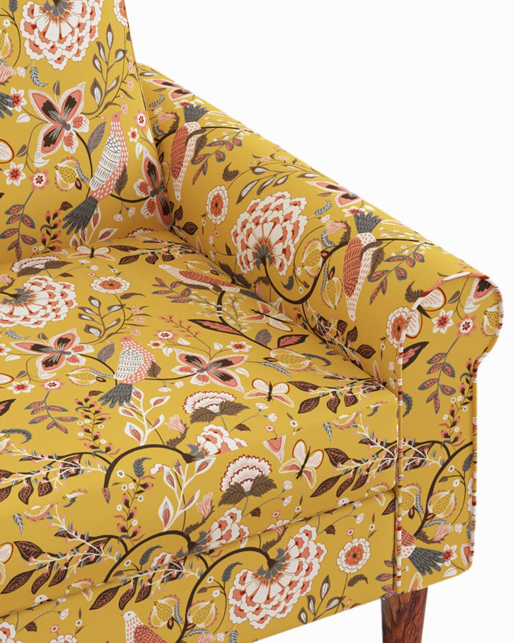 Chumbak Colonial Couch 3 Seater Dragonfruit Yellow
