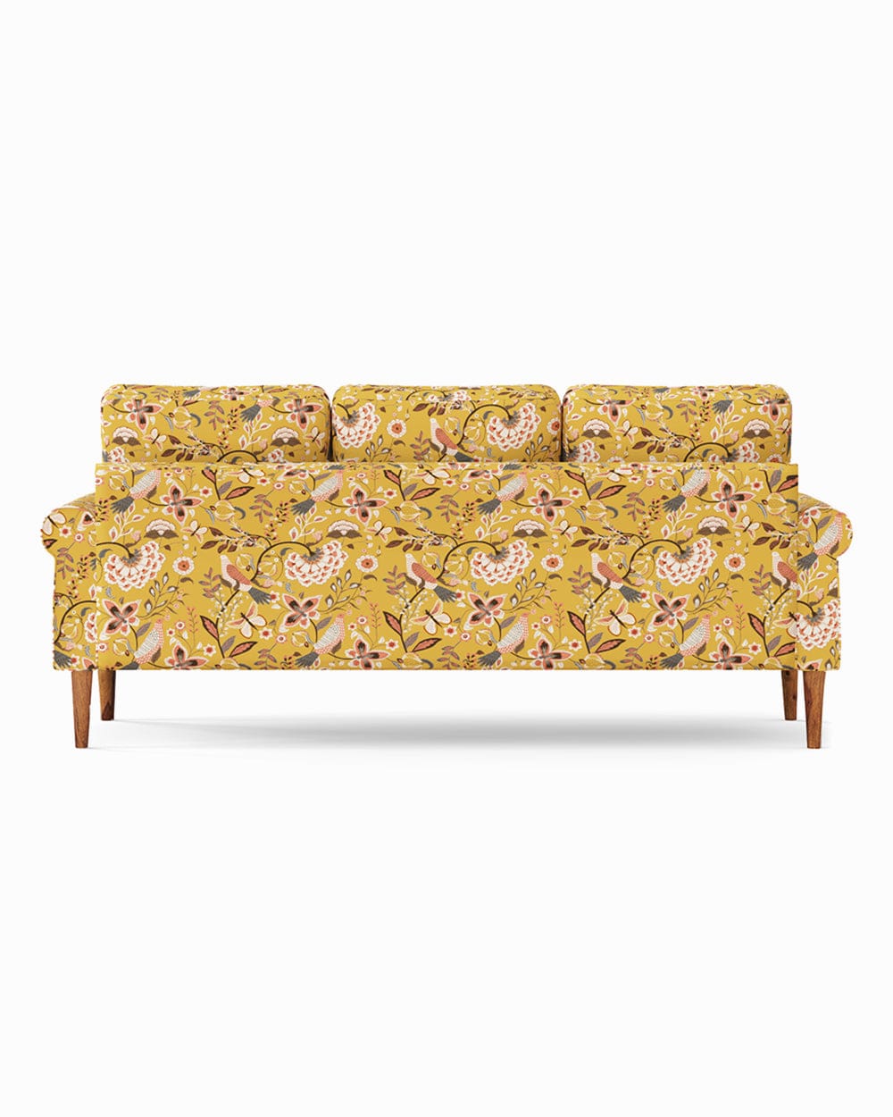 Chumbak Colonial Couch 3 Seater Dragonfruit Yellow