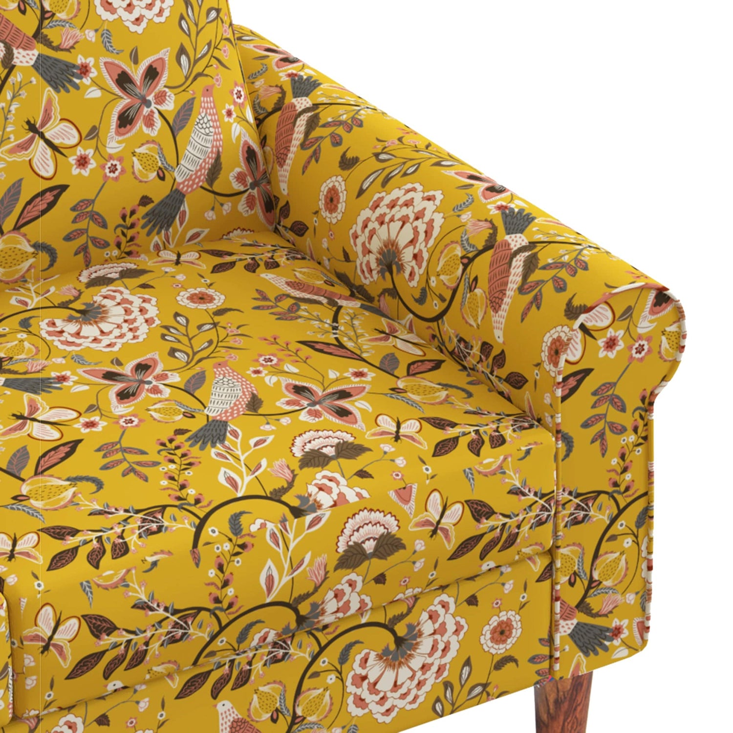 Chumbak Colonial Couch Single Seater Dragonfruit Yellow