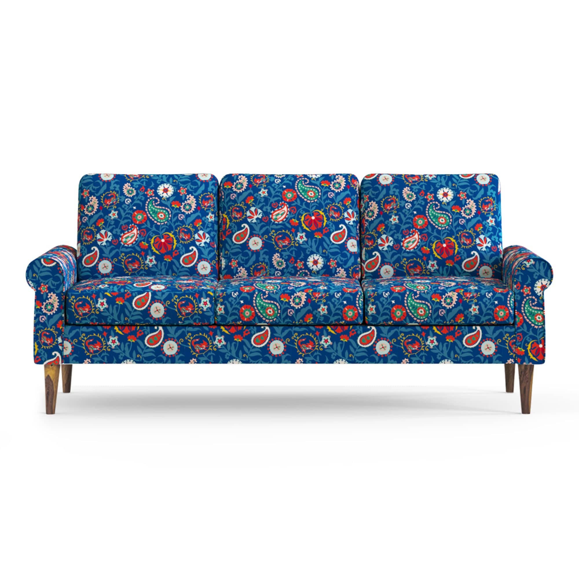 Chumbak Colonial Couch 3 Seater India Paisleys Blue