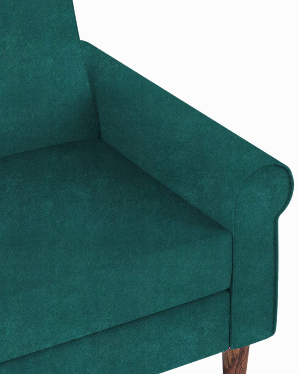 Chumbak Colonial Couch 2 Seater Green Velvet Dark Green