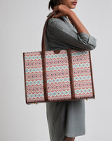 Chumbak Teal by Chumbak Mercado Aztec Canvas Tote