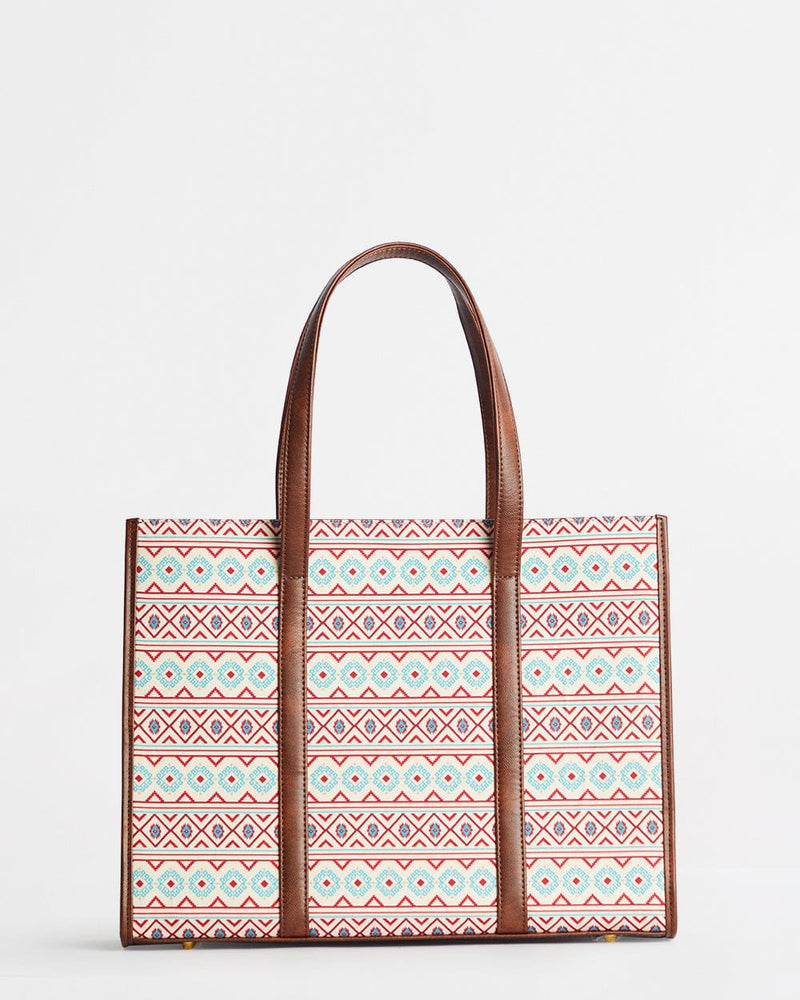 Chumbak Teal by Chumbak Mercado Aztec Canvas Tote
