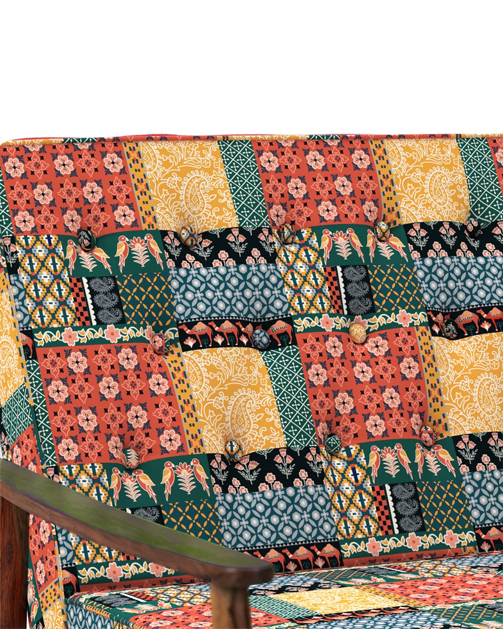 Chumbak Memsaab Love Seat Boho patches Red