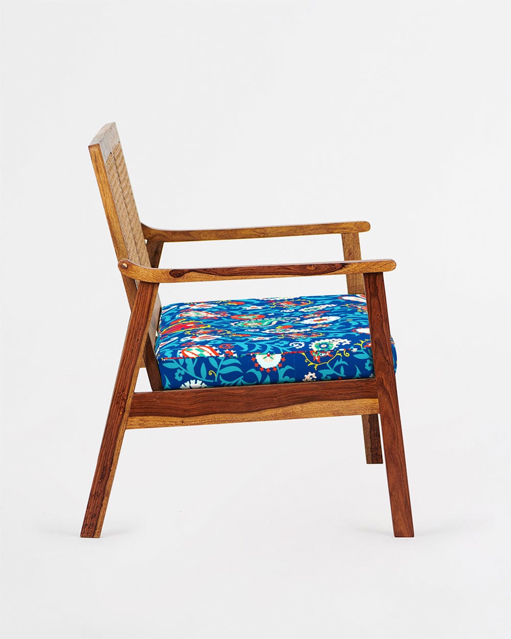 Chumbak French Rattan Love Seat India Paisleys Blue