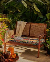Chumbak French Rattan Love Seat Boho patches Red
