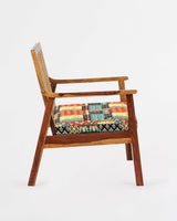 Chumbak French Rattan Love Seat Boho patches Red