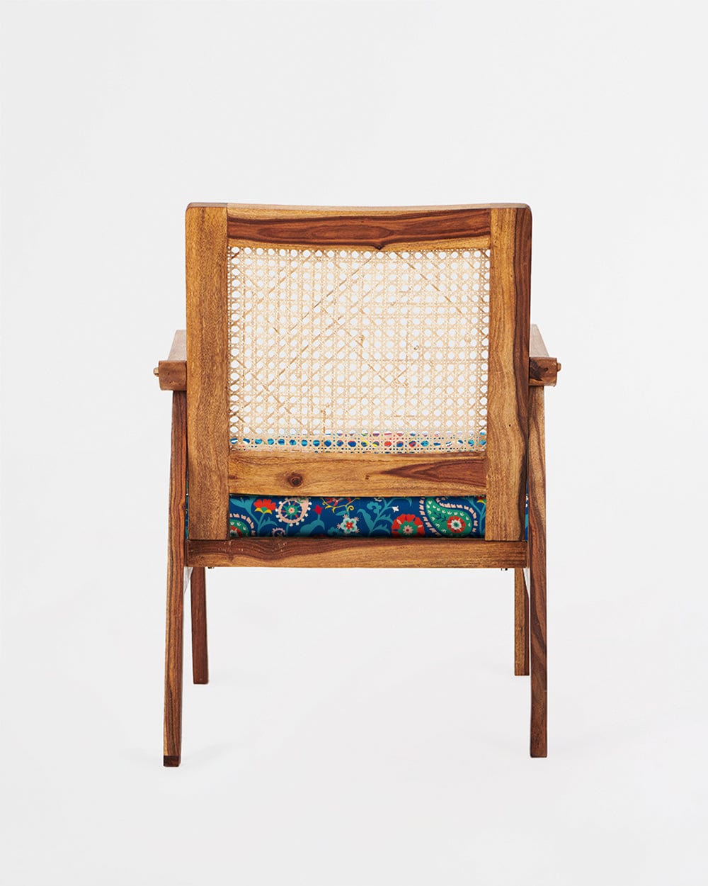 Chumbak French Rattan Arm Chair India Paisleys Blue