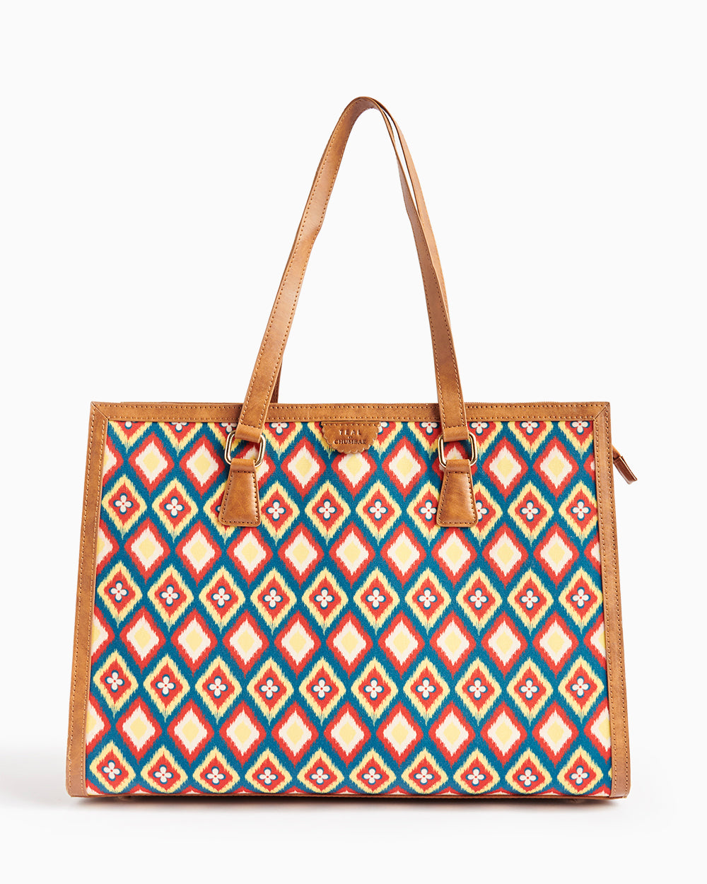 Teal by Chumbak Ikkat Glow Office Tote
