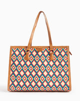 Teal by Chumbak Ikkat Glow Office Tote