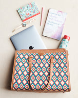 Teal by Chumbak Ikkat Glow Office Tote