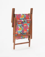 Bistro Folding Chair Floral Swirls Red