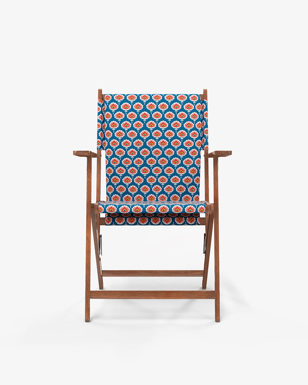 Bistro Folding Chair Blue Ikkat