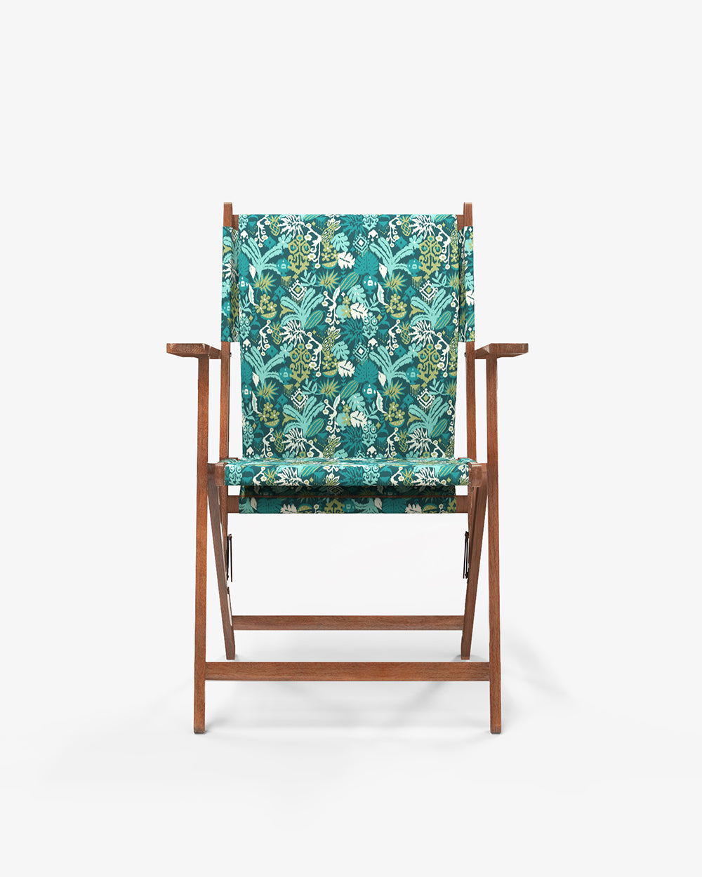 Bistro Folding Chair Tropical Ikkat Green