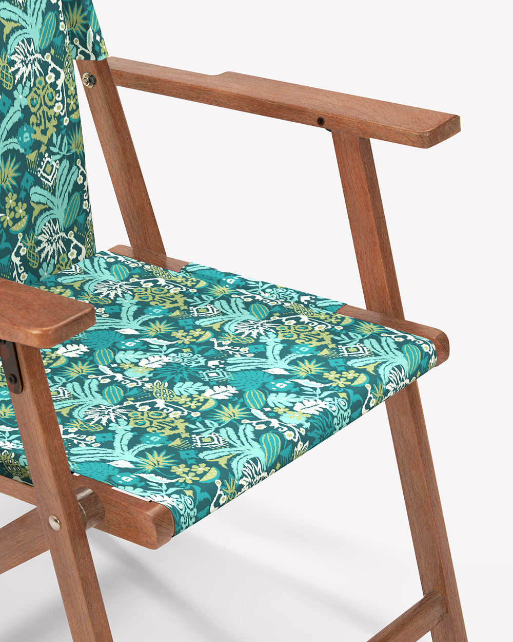 Bistro Folding Chair Tropical Ikkat Green