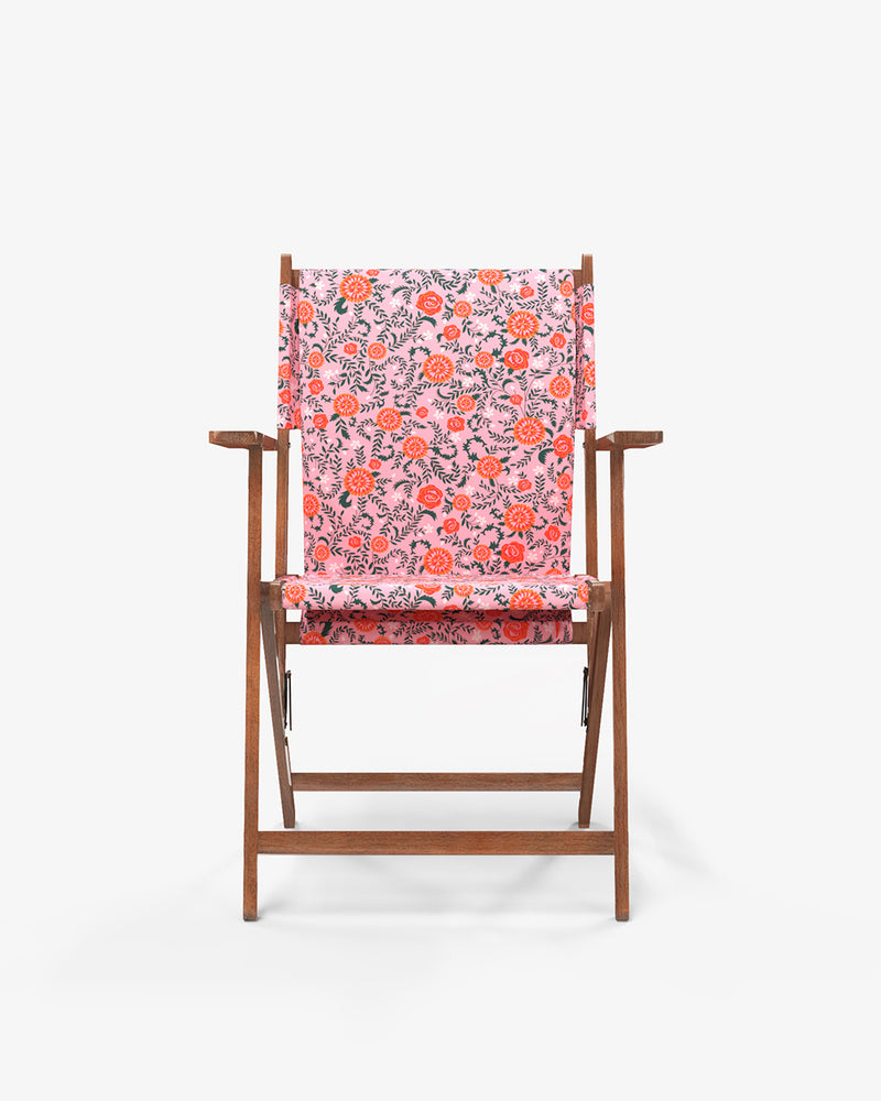 Bistro Folding Chair Earthy Florals Peach