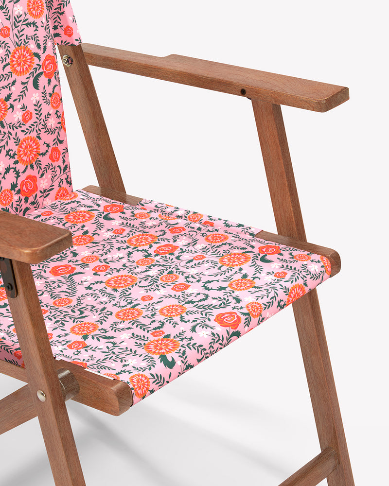 Bistro Folding Chair Earthy Florals Peach
