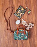 Chumbak Paisley Blossom Sling bag-Teal