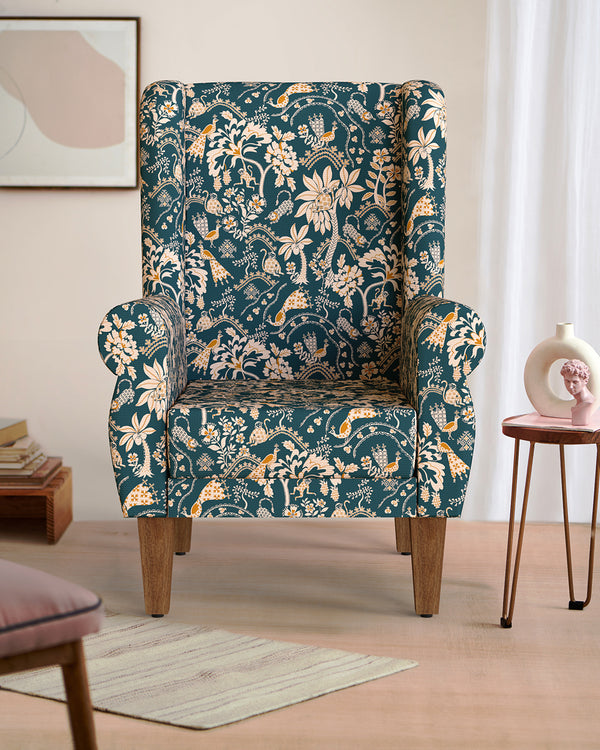 Begum Wing Chair-Kasuthi Green